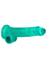 8" / 21 cm Realistic Dildo With Balls - Turquoise